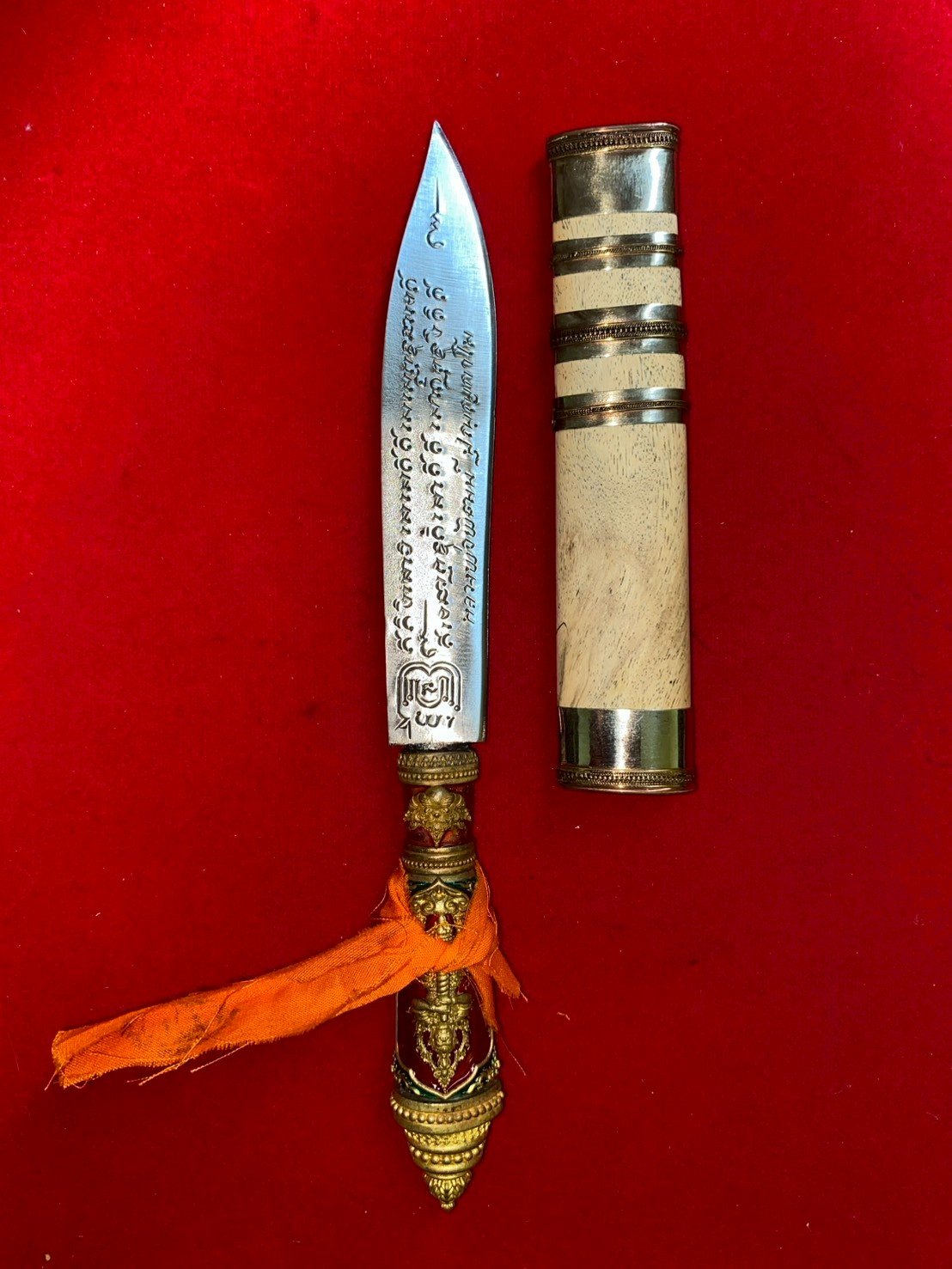 มีดหมอหลวงพ่อพัฒน์ วัดห้วยด้วน รุ่นสะกดทัพ ขนาด 5 นิ้ว