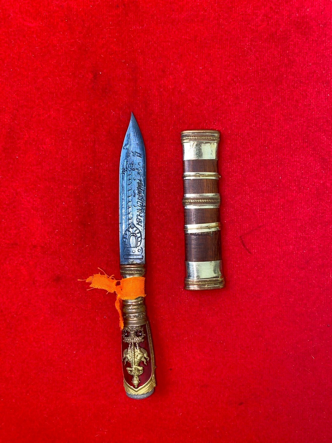 มีดหมอหลวงพ่อพัฒน์ วัดห้วยด้วน มวลสารน้ำพี้๑๐๐ปี ขนาดใบมีด ๕ นิ้ว 